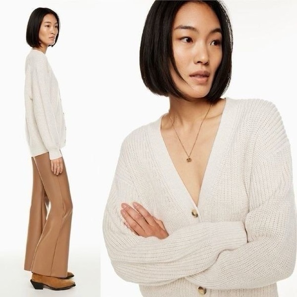 Aritzia Sweaters - Aritzia Wildfred Storybrook Cardigan (Light Birch, Small)